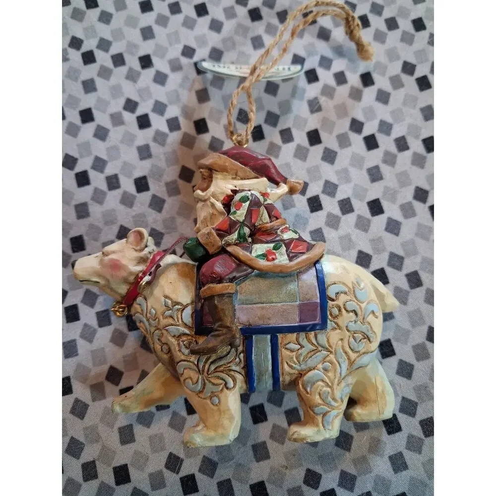 Lot Of 3 Jim Shore Heartwood Creek Ornaments. Santa On Animals